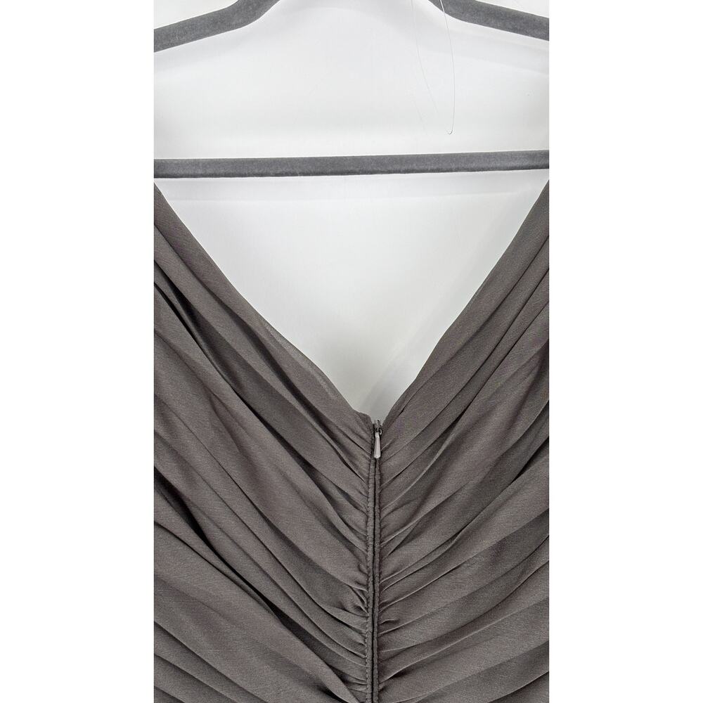 Ignite Evenings Ruched Asymmetric Tiered Gown Dress Dark Moss Womens Size 24W - Picture 6 of 8